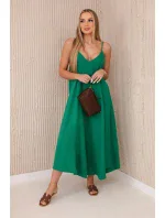 Mušelínové šaty na ramínka zelený Mušelínové šaty na ramínka zelený