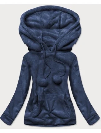 Tmavě modrá dámská plyšová mikina (HH033)