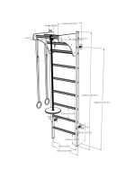 Gymnastický stůl ze dřeva a kovu s dřevěnou tyčí a příslušenstvím lavice 211W A204 pro děti