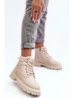Dámské zipové zateplené trapery Gremiva Beżowe