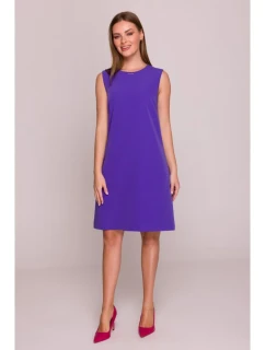 S408 Šaty bez rukávů - fialové