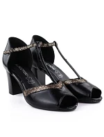 Lodičky s otevřenou špičkou černé M.Daszynski SA107-37