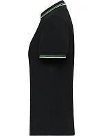Daiber JN 1305 Dámské těžké piqué polo s proužky 02.1305 black/white/lime green