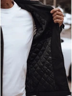 Pánská přechodná bunda s kapucí černá FashionStreet TX4915 Pánská přechodná bunda s kapucí černá FashionStreet TX4915