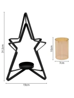 KOVOVÝ SVÍCEN 31,5 CM HVĚZDA SLÍDA