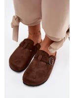 Dámské žabky Chodaki s přezkou Čokoládové Delirisse