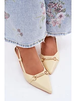 Ženské sandály na podpatku se špičatými špičkami Žluté Felessa