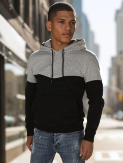 Pánská základní mikina s kapucí světle šedá FashionStreet BX5875