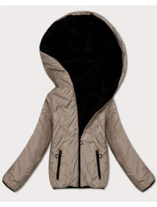 Béžovo-černá oboustranná dámská bunda pro přechodné období S'West (B8546-1201) Béžovo-černá oboustranná dámská bunda pro přechodné období S'West (B8546-1201)