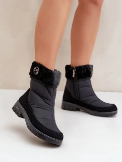 Dámské Módní zateplené sněhule Progress PROGJ-21-13 Černé