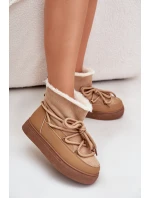 Dámské Sněhule Na Platformě Zateplené Kožíškem Camel Aziara