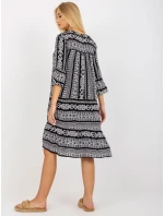 Šaty D73771M30214A1EN černobílé