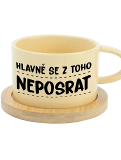 HLAVNĚ SE Z TOHO NEPOSRAT - žlutý hrníček makronka 200 ml