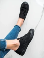 Luxusní  tenisky černé dámské bez podpatku