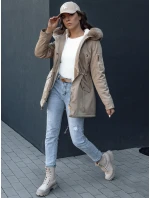 Dámská zimní bunda parka s kožešinou ERISS béžová FashionStreet TY4532