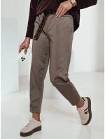 Dámské kalhoty LEOCINCIN v jedné velikosti s páskem khaki FashionStreet UY2262