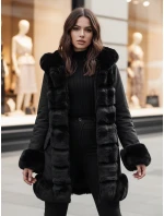 Dámská bunda s kožešinou FURRWINT černá FashionStreet TY4772z