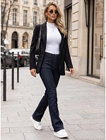 Dámské džínové zvonové kalhoty s push-up efektem, tmavě modré, FashionStreet UY3098 Dámské džínové zvonové kalhoty s push-up efektem, tmavě modré, FashionStreet UY3098