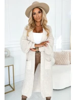 627-1 Cardigan - svetr s kapsami - béžová barva