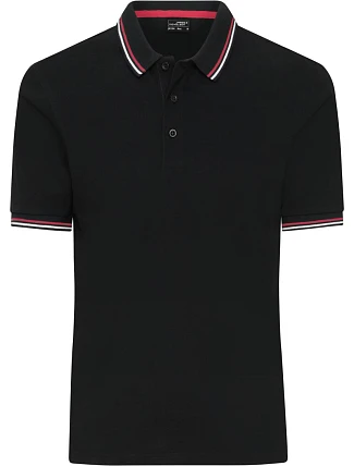 Daiber JN 1306 Pánské těžké piqué polo s proužky 02.1306 black/white/red Daiber JN 1306 Pánské těžké piqué polo s proužky 02.1306 black/white/red