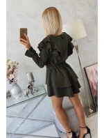 Šaty se svislými volány khaki Šaty se svislými volány khaki