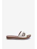 Pohodlné Lesklé Dámské Žabky Inblu BA000050 Bílé