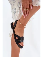 Ploché dámské sandály z eko kůže černé Illoria Ploché dámské sandály z eko kůže černé Illoria