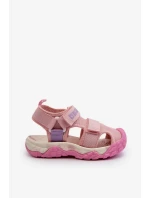 Dívčí sandály na suchý zip Big Star Růžové Dívčí sandály na suchý zip Big Star Růžové
