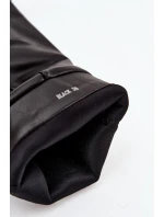 Dámské kotníkové boty Jessae na sloupkovém podpatku se zahnutou manžetou a sponami – černé