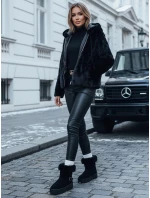 Dámský krátký kabát ELMIRIS černý kožich FashionStreet TY4995