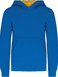 Kariban K 453 Dětská kontrastní mikina s kapucí 20.K453 light royal blue/yellow