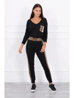 Sada s leopardím potiskem černá Sada s leopardím potiskem černá