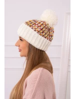 Dámská čepice s bambulí Ellen K325 ecru Dámská čepice s bambulí Ellen K325 ecru