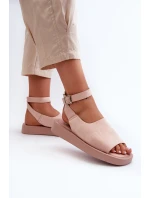 Pohodlné Dámské Sandály Na Platformě Růžové Rubie