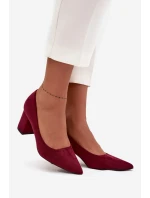 Dámské lodičky s špičatými špičkami na sloupku bordové Pavira Dámské lodičky s špičatými špičkami na sloupku bordové Pavira