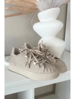 Ozdobené dámské tenisky béžové Calissea