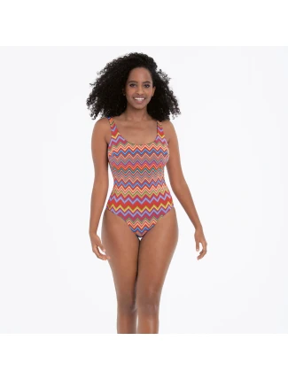 Dámské jednodílné plavky 7718 M3 modro-oranžové - Anita Dámské jednodílné plavky 7718 M3 modro-oranžové - Anita