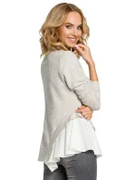 Dámská halenka M333 Světle šedá - MOE Dámská halenka M333 Světle šedá - MOE