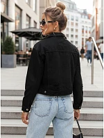 Dámská džínová bunda s efektem odřeného vzhledu LANDIA, černá, FashionStreet TY2643