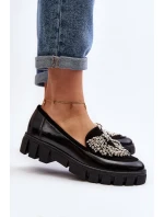 Lakované dámské mokasíny Laura Messi 2785 černé