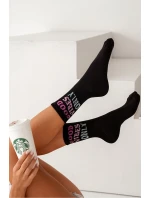 Skarpetki Damskie Z Napisem Good Vibes Only Czarne