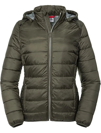 Russell Athletic 440F Dámská Nano bunda s kapucí 10.440F dark olive Russell Athletic 440F Dámská Nano bunda s kapucí 10.440F dark olive