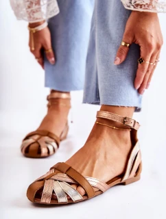 Kožené dámské sandály Maciejka 01924-32 Zlato-hnědá