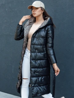 Dámský prošívaný zimní kabát s kapucí GRACE černý FashionStreet TY4501