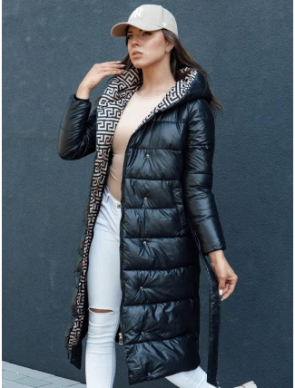 Dámský prošívaný zimní kabát s kapucí GRACE černý FashionStreet TY4501 Dámský prošívaný zimní kabát s kapucí GRACE černý FashionStreet TY4501