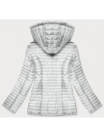 Dámská bunda v barvě ecru s puntíkovanou podšívkou (SF8981)