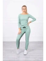 Sada s dvojitými pruhy tmavě mátová