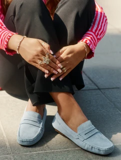 Semišové Dámské Mokasíny Big Star RR274943 Modré