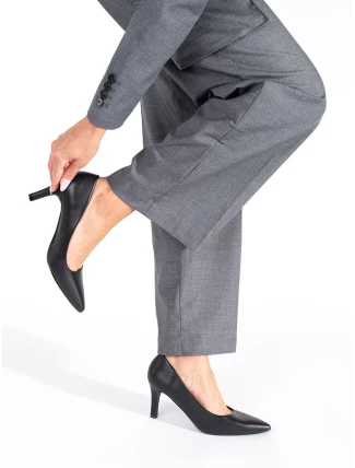 Luxusní dámské černé lodičky na jehlovém podpatku Luxusní dámské černé lodičky na jehlovém podpatku