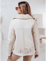 Dámská kožená bunda s ovčí kůží NORFDIMA bílá FashionStreet TY4735